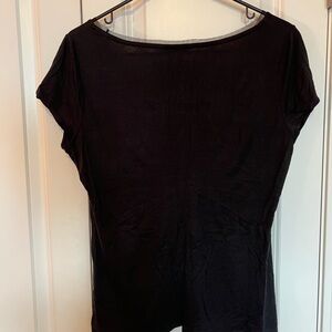 Banana Republic Fitted Black Cap Sleeve T-Shirt